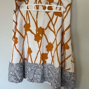 Maeve A-Line Skirt in Orange and White